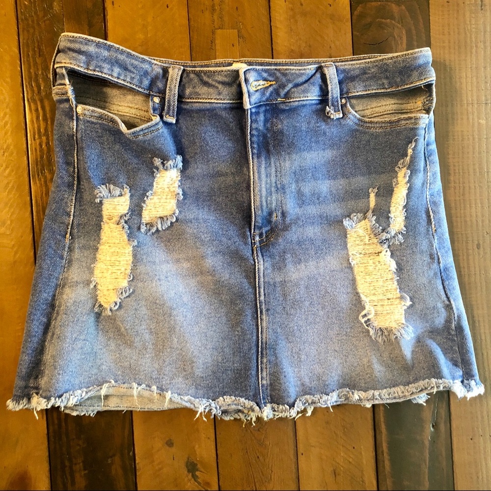 Forever 21 Distressed Denim Skirt
